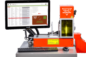 industrial laser engraving station for automated plate series marking